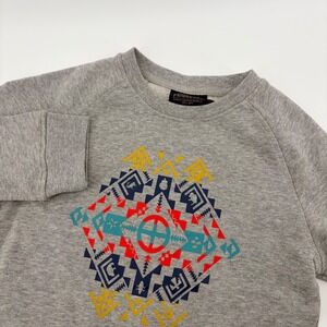 Pendleton Kids Gray Southwestern Graphic Crewneck Sweatshirt Size 9/10 Raglan